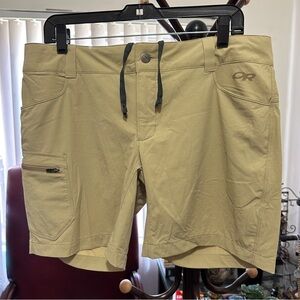 Outdoor Research Women’s Hiking Shorts Tan Drawstring Utility Size 12